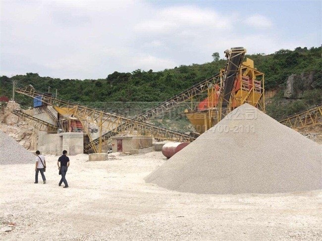 广西桂林时产300吨石料生产线现场